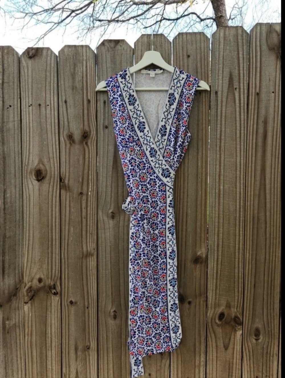 Diane Von Furstenberg Classic Silk Geometric Wrap Dress